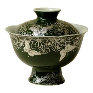 梵汝 高档陶瓷盖碗茶杯手工泡茶碗复古功夫茶具错金银蝶恋花茶器