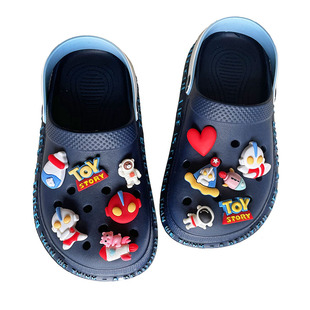 crocs洞洞鞋配饰奥特曼鞋花装饰配件卡扣男孩儿童立体超人套装