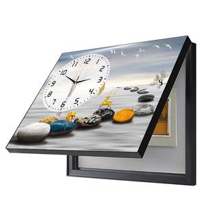 电表箱装饰画带钟表2025新款电箱挂画电闸箱装饰遮挡配电箱挂钟