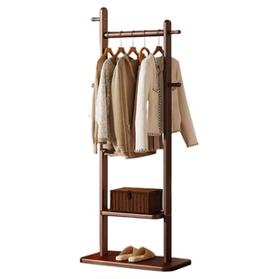 实木衣架落地卧室挂衣架床尾晚上放衣服神器立式衣服收纳架衣帽架