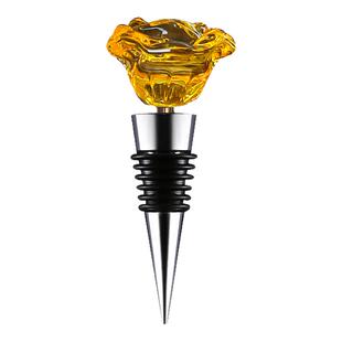 水晶玫瑰花红酒塞七夕情人节礼品高档爆款锌合金保鲜红酒瓶塞礼物