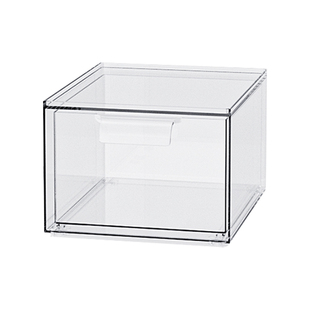 透明亚克力收纳盒桌面抽屉式化妆品整理盒学生文具杂物抽拉储物盒