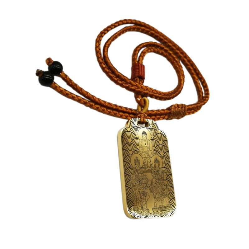 西方三圣阿弥陀佛吊坠项链挂件牌
