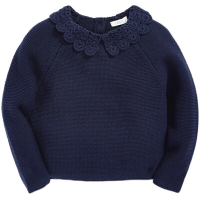 英国next新款小翻领白色针织衫