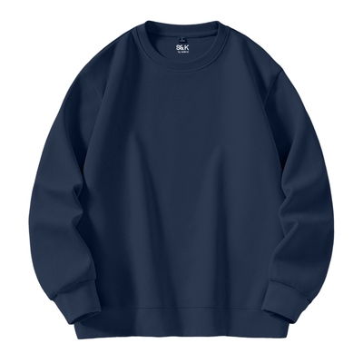 班尼路S&K系列男士休闲圆领卫衣男宽松美式秋季藏青色套头外套LF