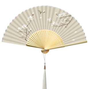 新中式折扇古风扇子夏季女扇便携折叠扇中国风汉服旗袍扇古典竹扇