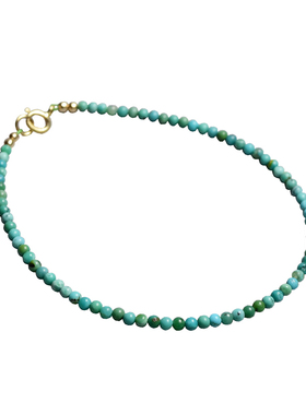 Ciel天然原矿绿松石极细2mm手链