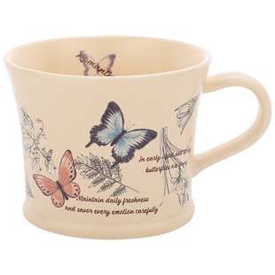 复古陶瓷杯女士高颜值马克杯早餐杯咖啡杯办公室漂亮杯子家用喝水