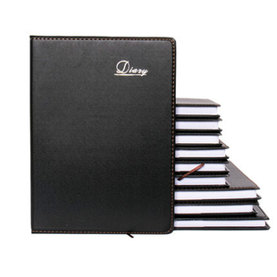 申士皮面本A5/B5商务办公笔记本文具记事本黑皮会议记录本子加厚