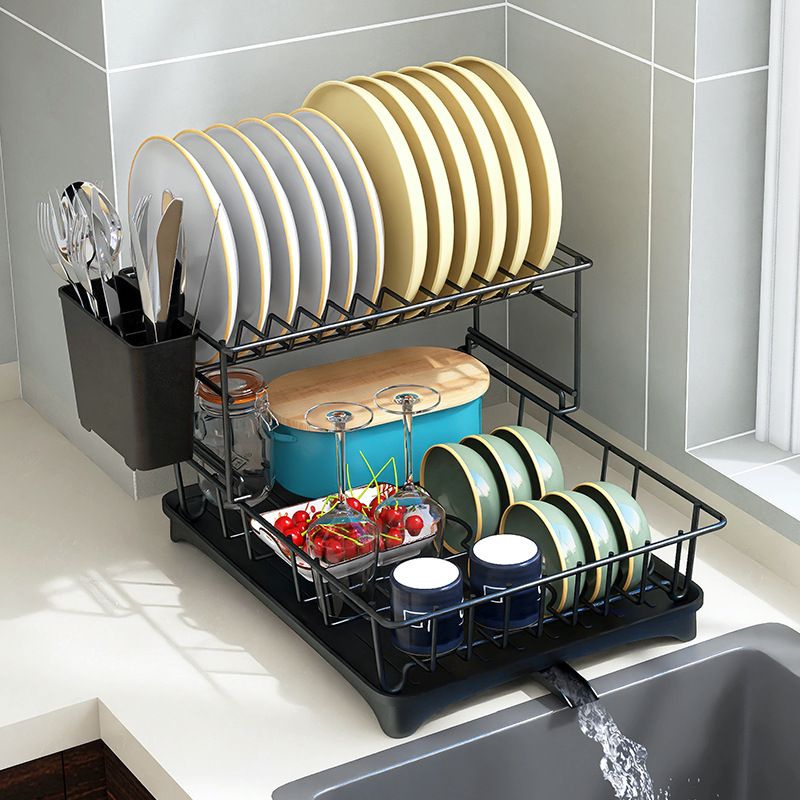 双层碗碟架沥水架厨房碗筷收纳架家用碗盘架台面晾碗碟架一件
