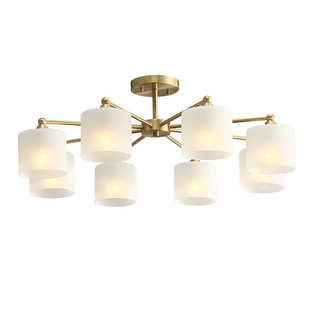 客厅灯房间灯全铜吊灯新款简约现代餐厅灯家用大气美式轻奢纯铜灯