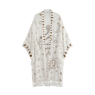 MOERSHOP 私服挚爱 智慧能量场流苏蛇图腾长袍新款过膝防晒外套女