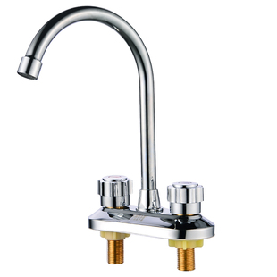 水龙头冷热 洗脸盆双孔龙头 304 洗脸盆水龙头 双孔面盆不锈钢