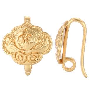 项链扣头diy配给 古法沙金压襟扣头花开富贵旗袍扣饰品万能扣配件