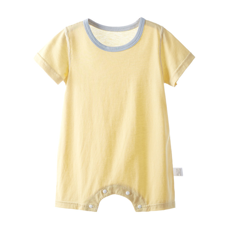 婴儿衣服夏季薄款宝宝短袖连体衣莫代尔棉男宝睡衣女婴幼儿爬服