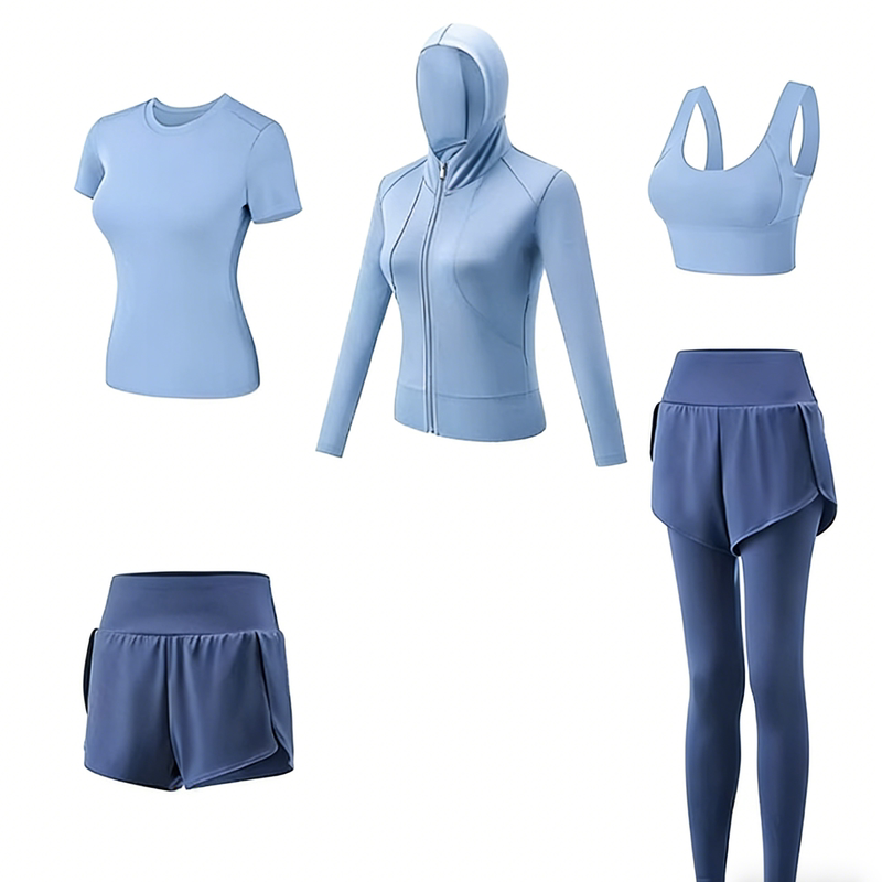 女士瑜伽服健身套装春夏短袖