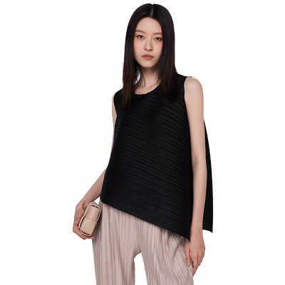 SELLYNEAR四色褶皱不对称上衣
