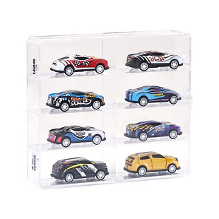 玩具车模型收纳盒桌面翻盖1:64风火轮多美卡儿童小汽车分格展示架