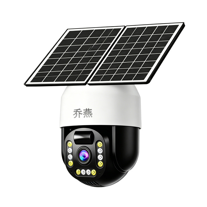 太阳能摄像头监控器室户外360度无死角家用手机远程无电无网夜视