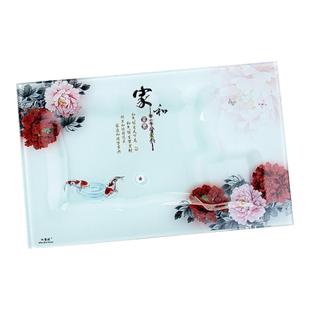 钢化玻璃茶盘琉璃简约功夫托盘茶具套装排水式家用茶台茶托盘单层