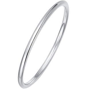 银手镯女9999纯银素圈银镯子纯银手链女款手链叠戴生日情人节礼物