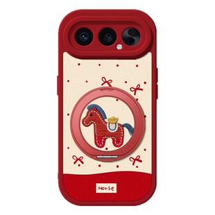 蝴蝶结马适用荣耀500手机壳400/300/200/100/50pro小羊皮v40新年v30/v20/30青春版20s卡通磁吸支架pro+女款