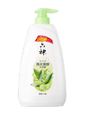 六神留香绿茶味清爽沐浴露1kg