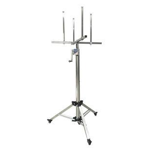 三角拉筋底座不锈钢装灯神器修灯安灯助手移动升降架正反自动刹车