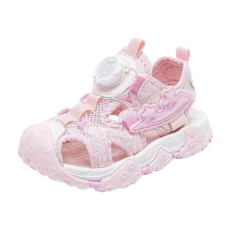 巴布豆童鞋女童包头鞋子2026新款女孩沙滩鞋夏季网面凉鞋儿童鞋子