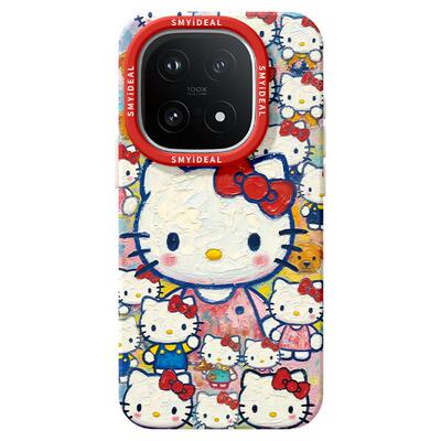 适用iqoo15手机壳女款iqoo13保护套硅胶10pro全包防摔vivo爱酷9高级neo8pro软外11s超火7se竞速版5油画KT猫12