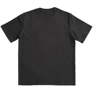 柴米300g重磅竹节棉T恤男宽松纯棉天竺棉小领口阿美咔叽美式复古