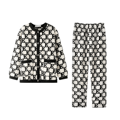 贝妍冬高级感小香风女珊瑚绒睡衣