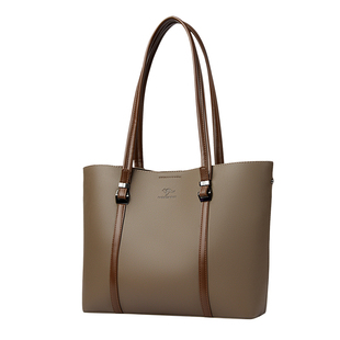 品牌真皮托特包女2025新款时尚撞色大包软皮大容量女士包中年妈妈