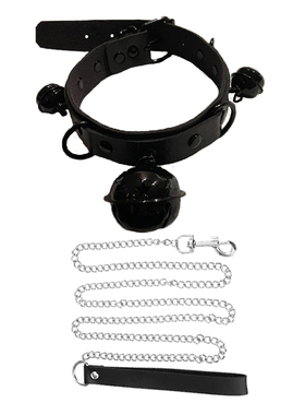 项圈皮质男女铃铛链子