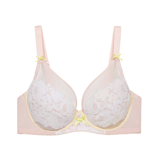 奶糖女孩慕斯甜心全罩杯大胸显小内衣女聚拢防下垂超薄蕾丝文胸罩