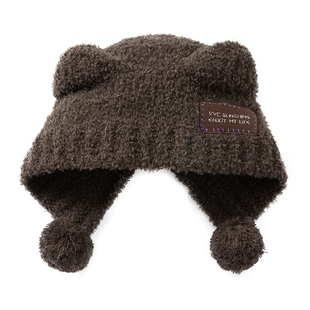 VVC御风糯绒熊耳帽成毅同款秋冬户外针织帽