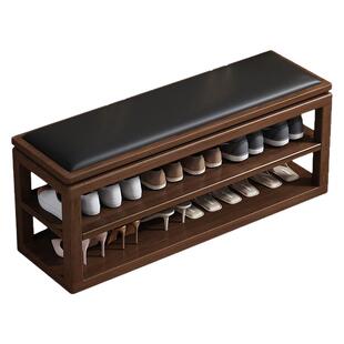 全实木换鞋凳家用门口入户鞋柜坐凳一体穿鞋凳进门换鞋架新中式