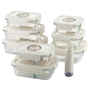 onlycook家用抽真空保鲜盒套装抽气玻璃便当盒微波炉加热饭盒餐盒