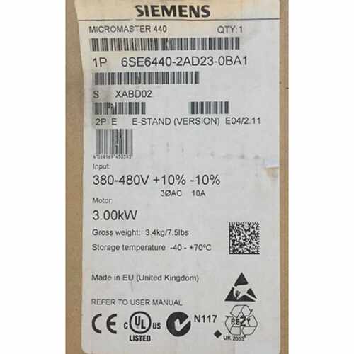 议价西门子MM440变频器6SE6440-2AD23-0BA1带滤波器 6SE64402AD23