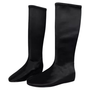 MantenerGran秋冬黑色靴子女长筒靴内增高真丝弹力靴骑士靴MG女鞋