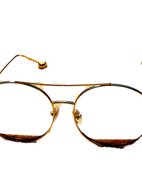 复古金丝边椭圆防UVA太阳眼镜