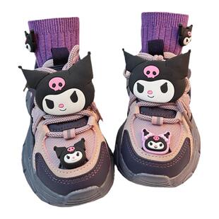 女童运动鞋春秋2026新款女孩儿童女款鞋子防滑轻便跑步软底老爹鞋