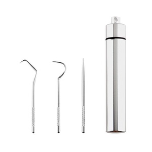 扣牙神器高级304牙签不锈钢剔牙随身超细新型长防塞牙剃牙钩勾针