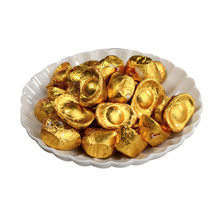 巧克力金币金条结婚喜糖烘焙蛋糕装饰老人祝寿摆件花生金元宝金砖