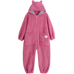 情侣连体睡衣女2025新款秋冬季珊瑚绒防静电加厚保暖可爱家居服男