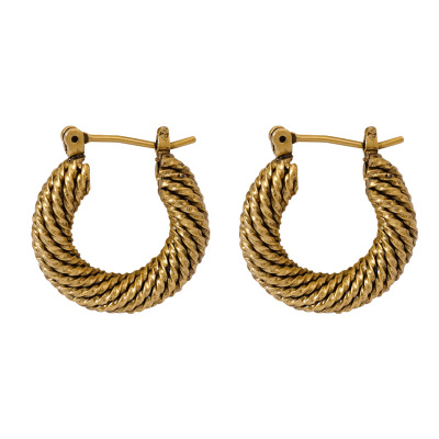 DSTYLE复古古铜色麻花金属大耳圈