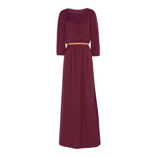 英伦风轻奢礼服连衣裙女2025年春夏新款圆领收腰长款醋酸显瘦显高