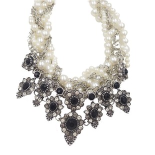 大珍珠装饰项链配饰锁骨链女日韩夸张复古时尚毛衣链短款韩国百搭