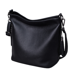 荔枝纹水桶包女真皮2025新款潮时尚流苏单肩斜挎小包女迷你手提包