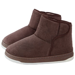 高帮棉拖鞋男包跟冬季防滑厚底室内保暖加绒居家用老人棉鞋女外穿